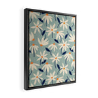 Drifting Daisies #2 - blue orange Framed Canvas Print Gallery Image 2