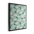 Drifting Daisies #2 - green tangerine Framed Canvas Print Gallery Image 2