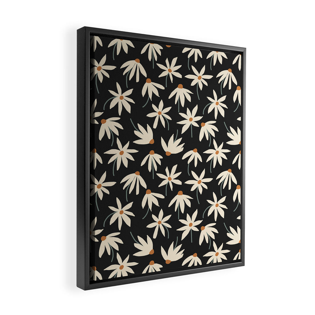 Drifting Daisies - night Framed Canvas Print Gallery Image 2