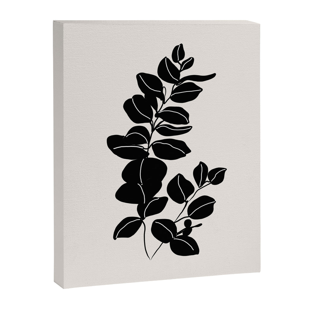 Eucalyptus line art - black Canvas Print Gallery Image 6