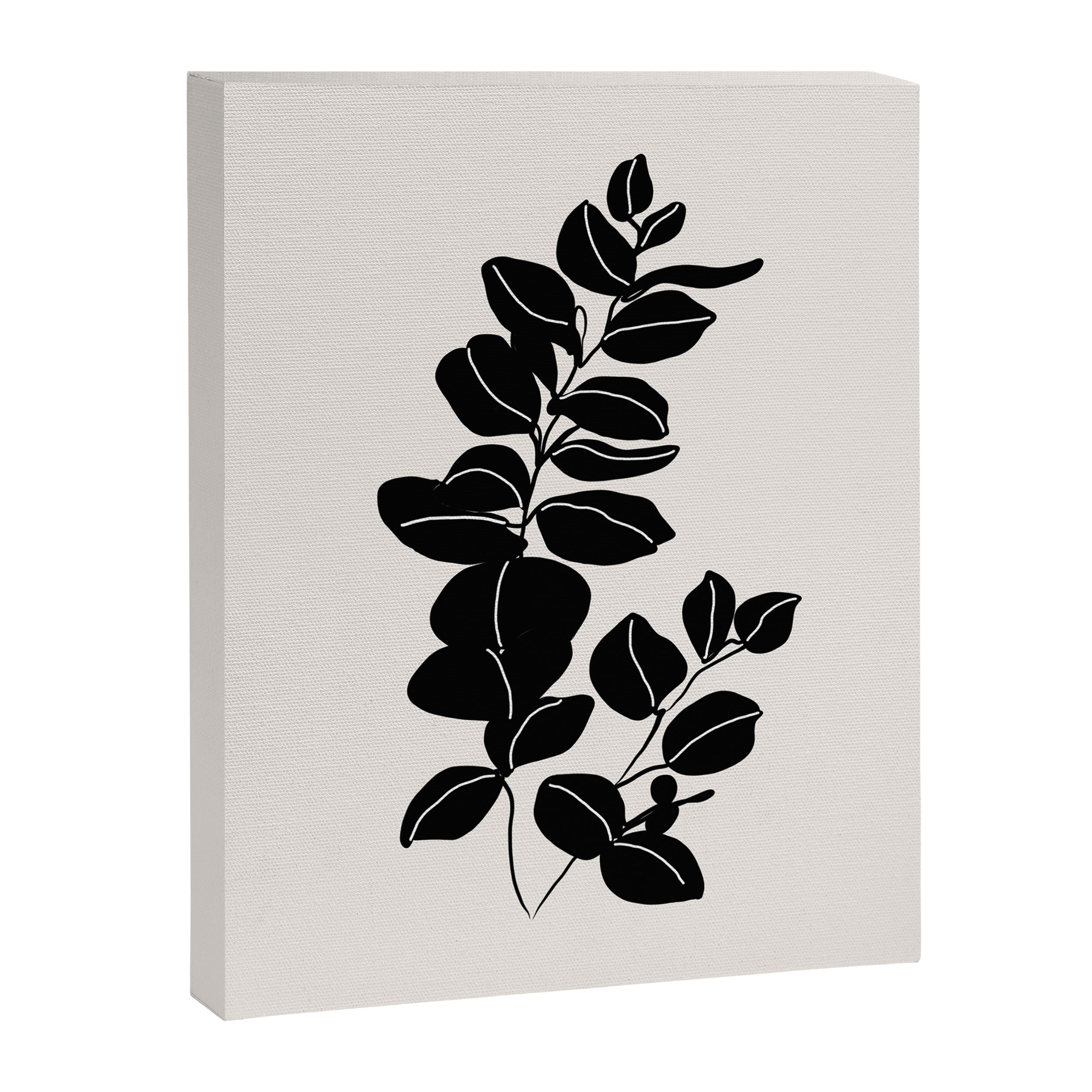 Eucalyptus line art - black Canvas Print Gallery Image 6