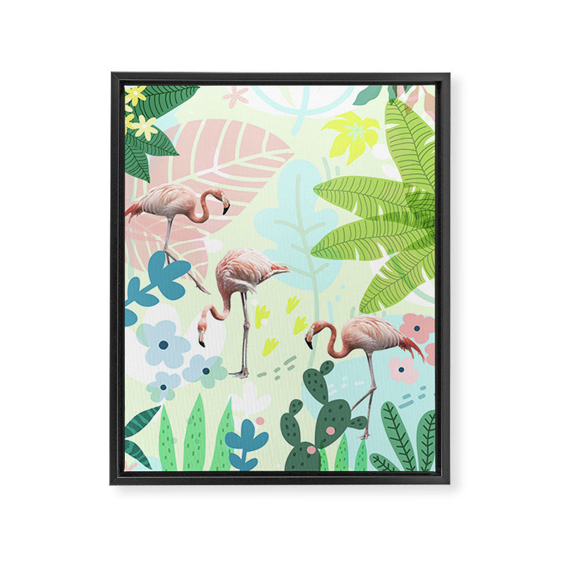 Flamingo jungle Framed Canvas Print Gallery Image 8