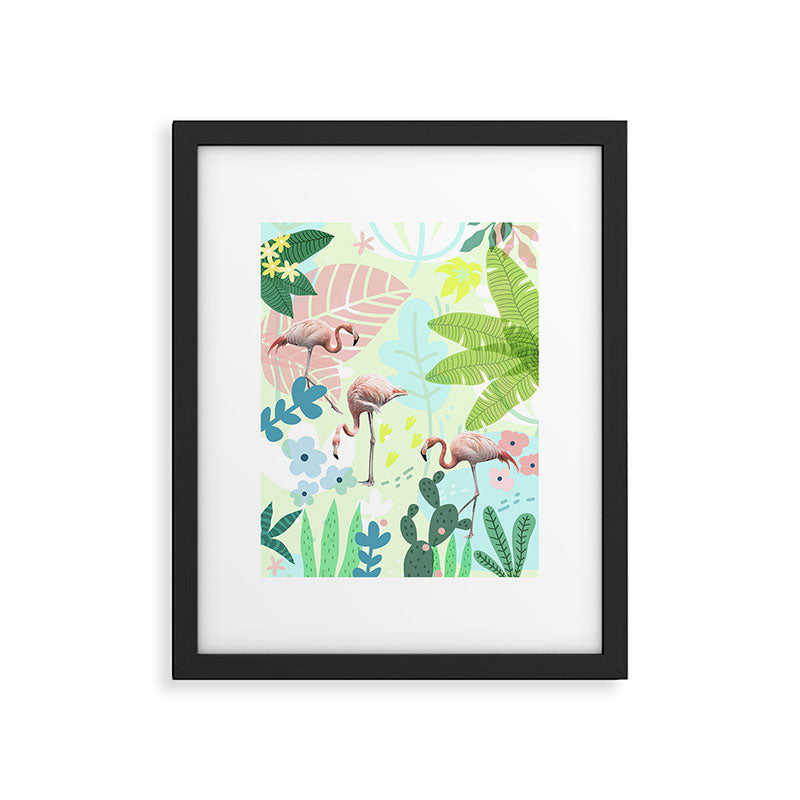 Flamingo jungle Framed Art Print Gallery Image 6