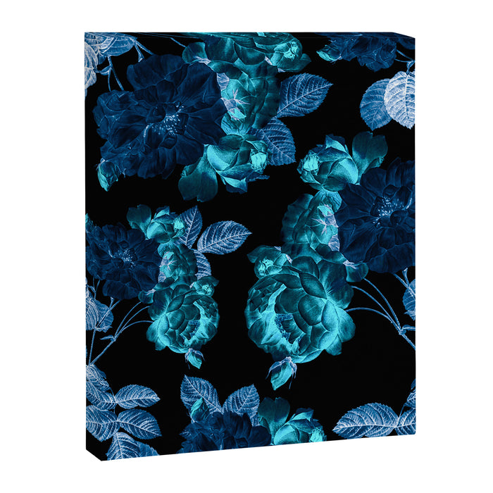 Flora temptation - moonlit blue Canvas Print Gallery Image 1