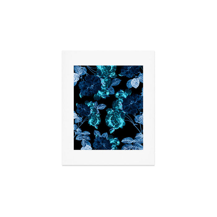 Flora temptation - moonlit blue Art Print Gallery Image 1