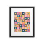 Floral checkerboard Framed Art Print Gallery Image 5