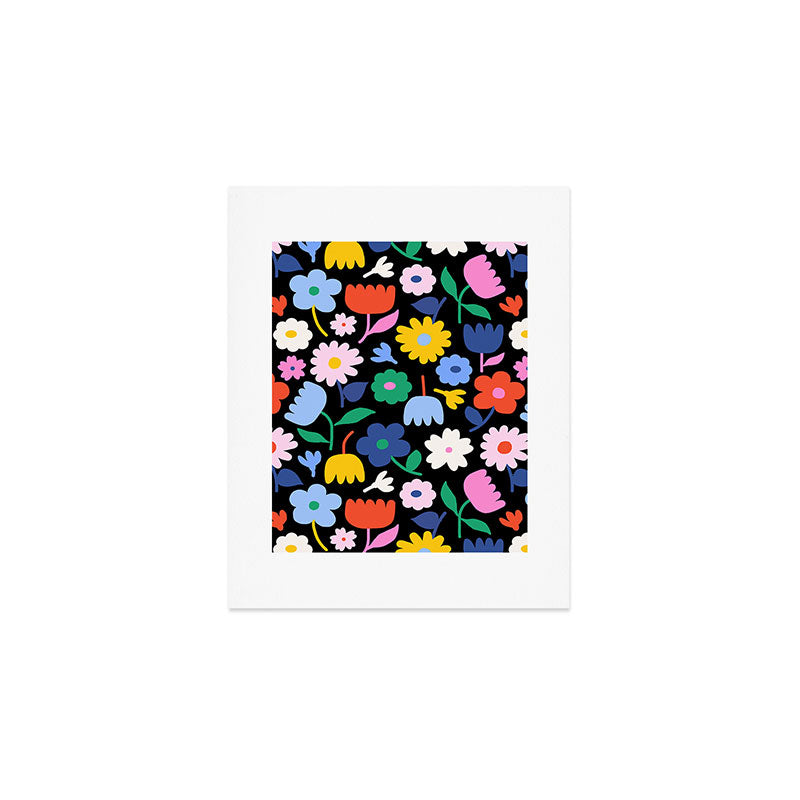 Floral Medley - night Art Print Gallery Image 1