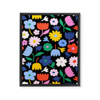 Floral Medley - night Framed Canvas Print Gallery Image 8