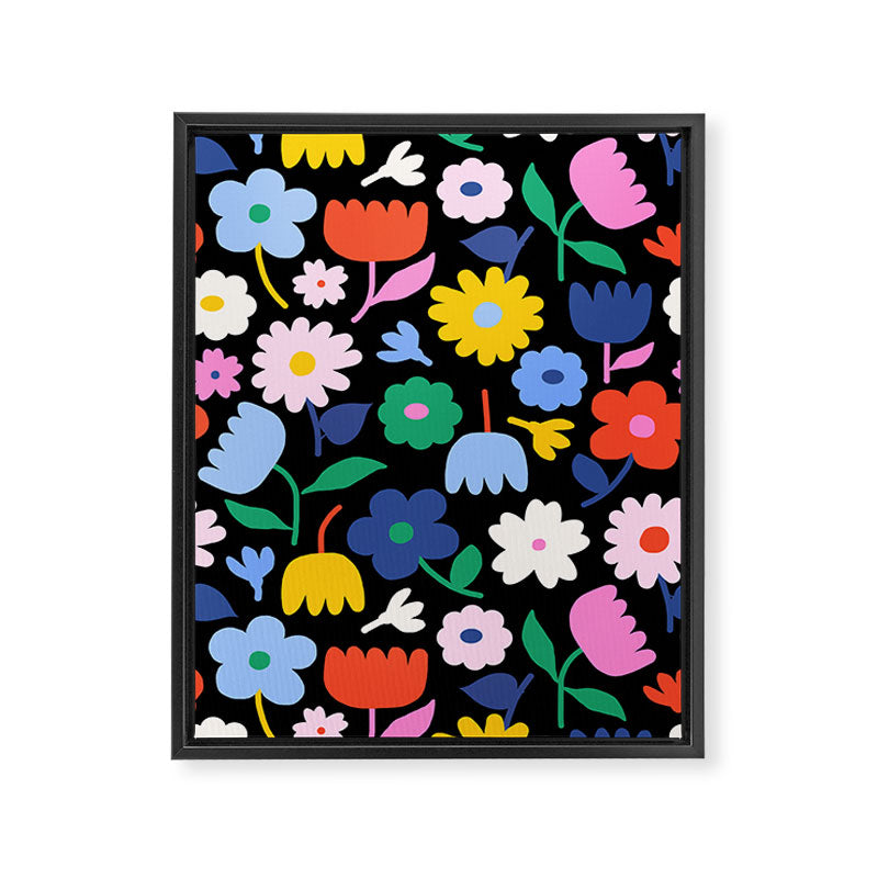 Floral Medley - night Framed Canvas Print Gallery Image 8