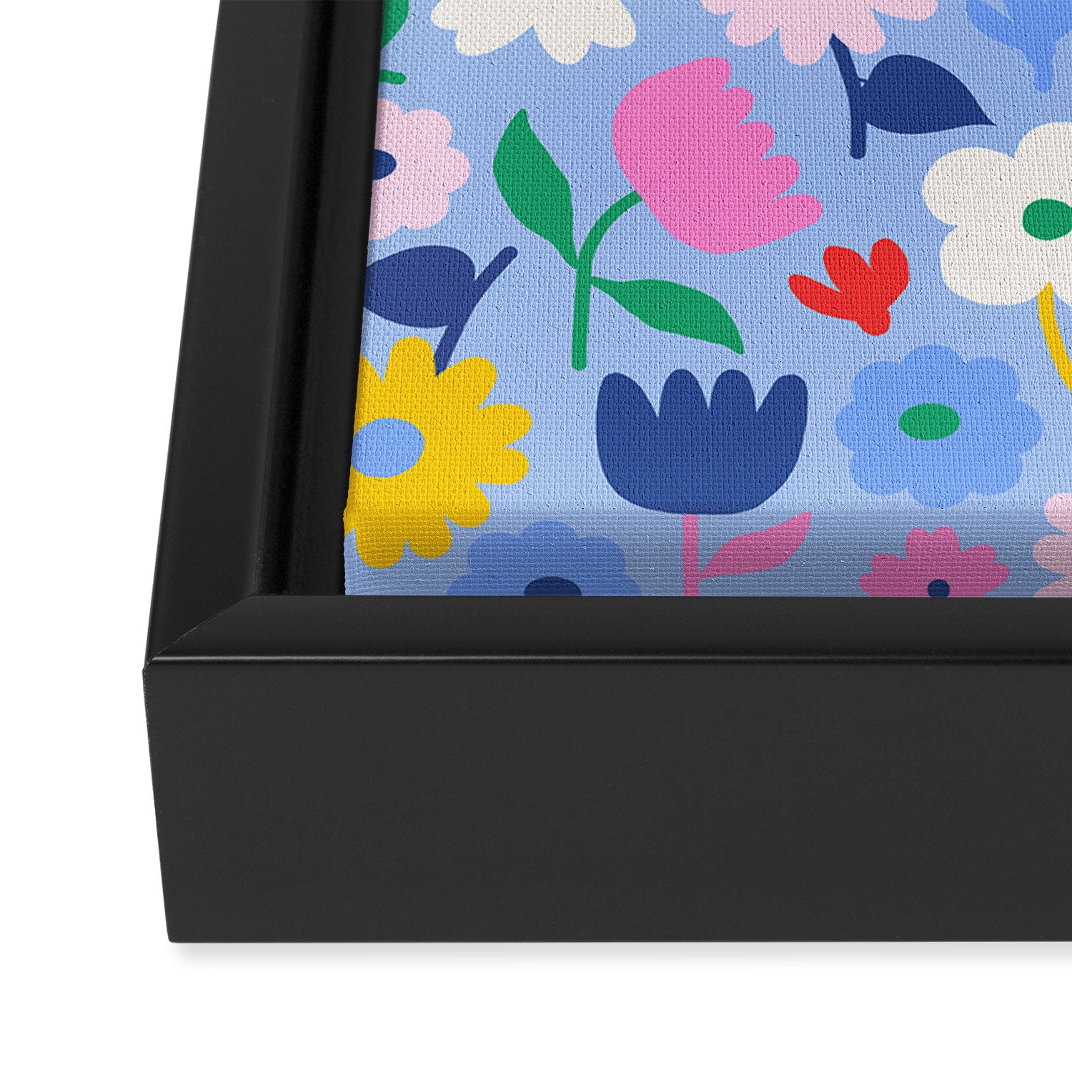 Floral Medley - sky Framed Canvas Print Gallery Image 3