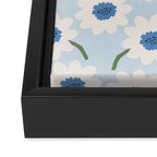 Flower field - charming blue Framed Canvas Print Gallery Image 3