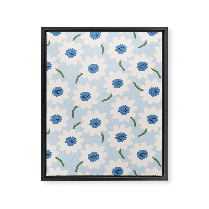 Flower field - charming blue Framed Canvas Print Gallery Image 8