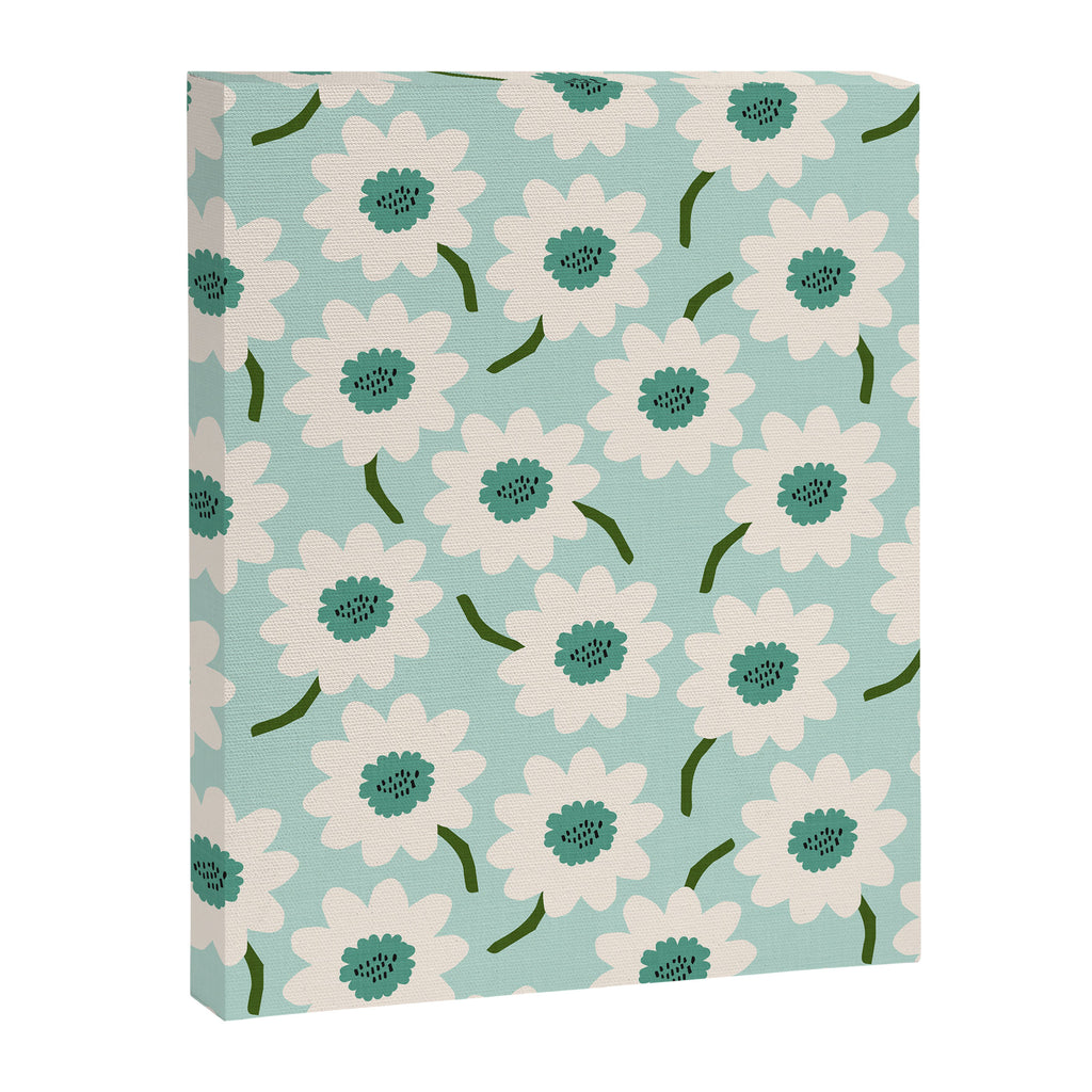 Flower field - greens Canvas Print Gallery Image 6