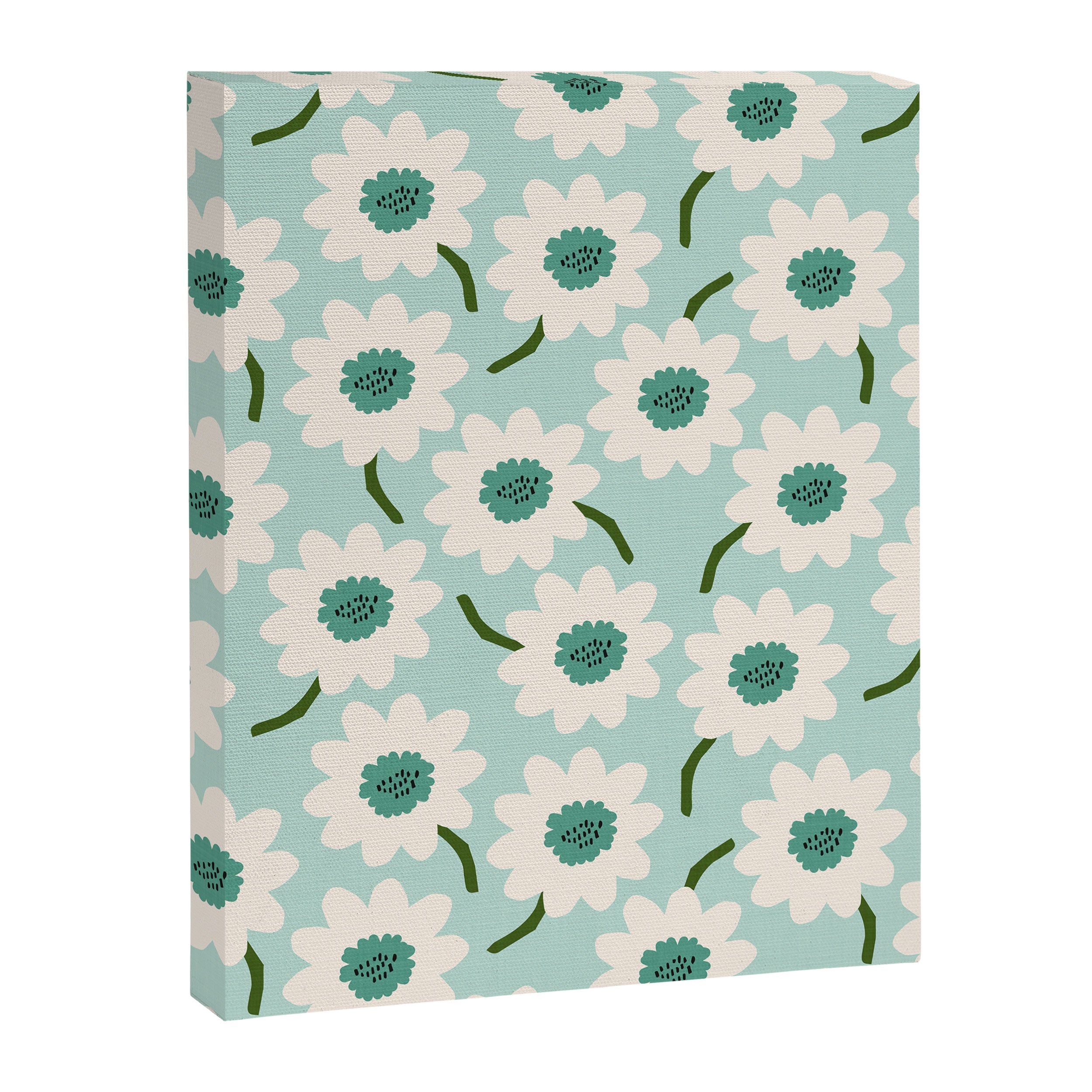 Flower field - greens Canvas Print Gallery Image 6