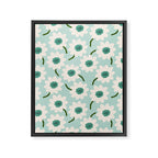 Flower field - greens Framed Canvas Print Gallery Image 6