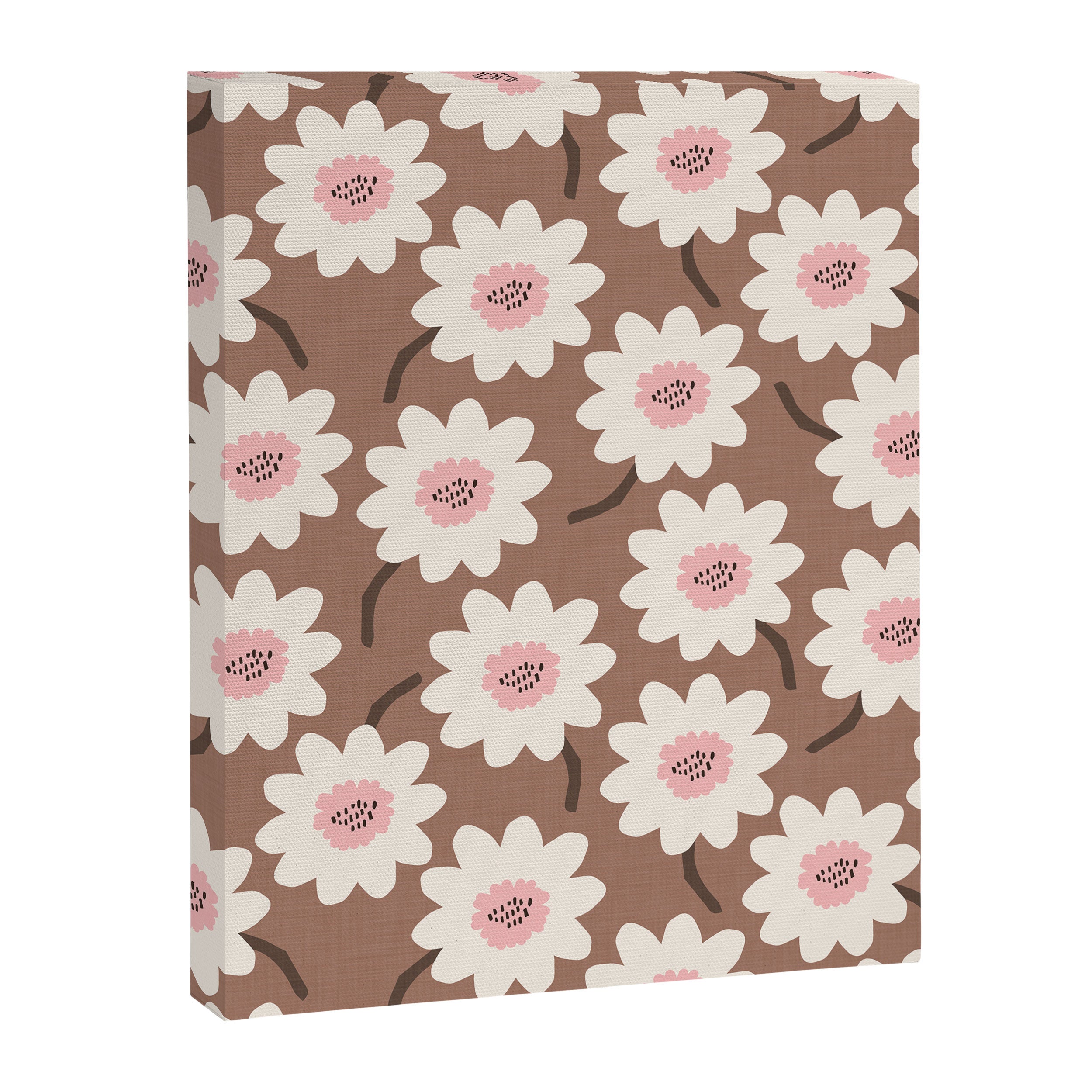 Flower field - mocha pink Canvas Print Gallery Image 6