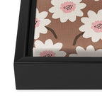 Flower field - mocha pink Framed Canvas Print Gallery Image 3