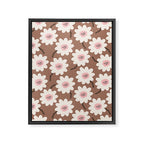 Flower field - mocha pink Framed Canvas Print Gallery Image 6