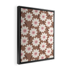 Flower field - mocha pink Framed Canvas Print Gallery Image 2