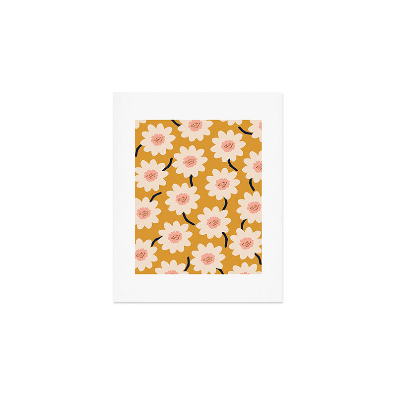 Flower field - yellow Art Print Gallery Image 1