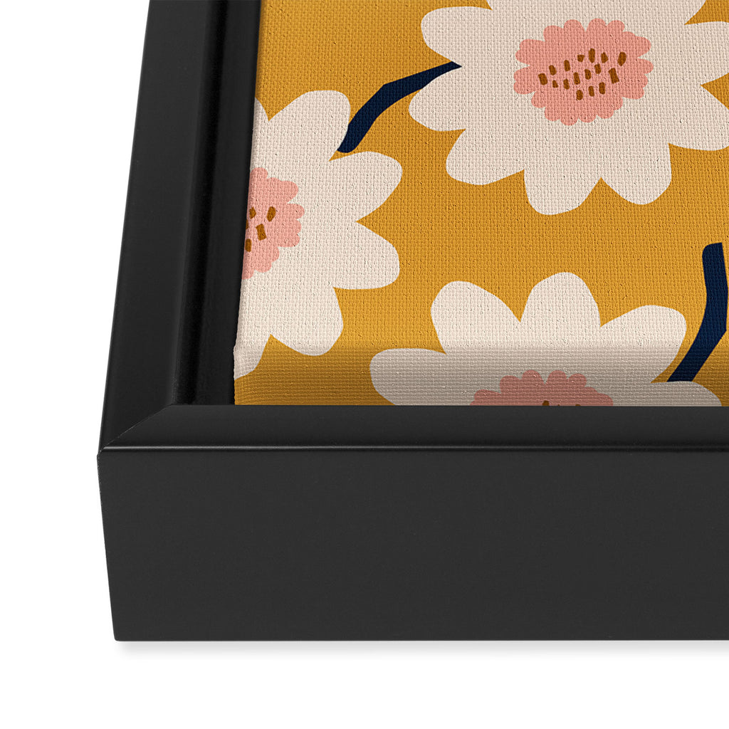 Flower field - yellow Framed Canvas Print Gallery Image 3