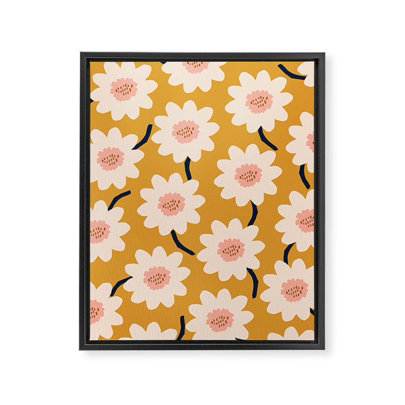 Flower field - yellow Framed Canvas Print Gallery Image 6