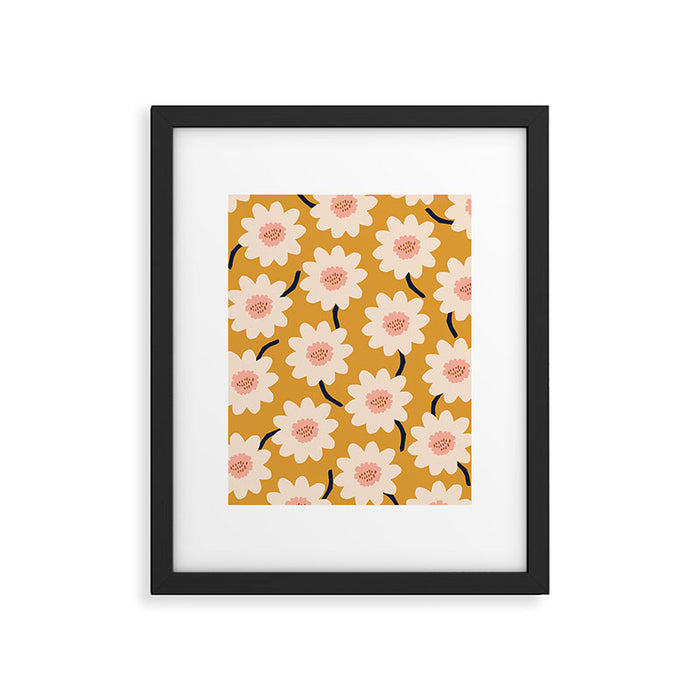 Flower field - yellow Framed Art Print Gallery Image 1