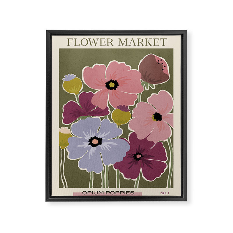 Flower Market - Opium Poppies Framed Canvas Print Gallery Image 6