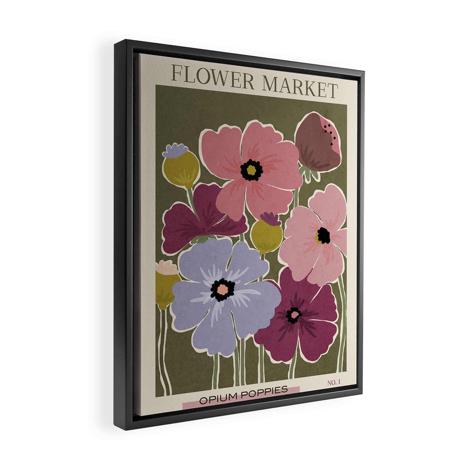 Flower Market - Opium Poppies Framed Canvas Print Gallery Image 2