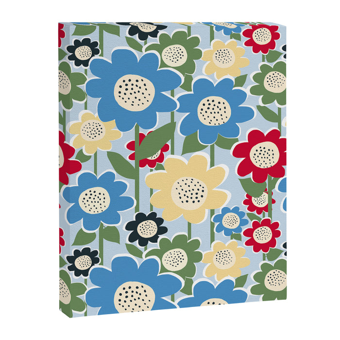 Flowerscape field - charming blue Canvas Print Gallery Image 1