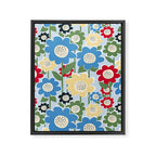 Flowerscape field - charming blue Framed Canvas Print Gallery Image 8