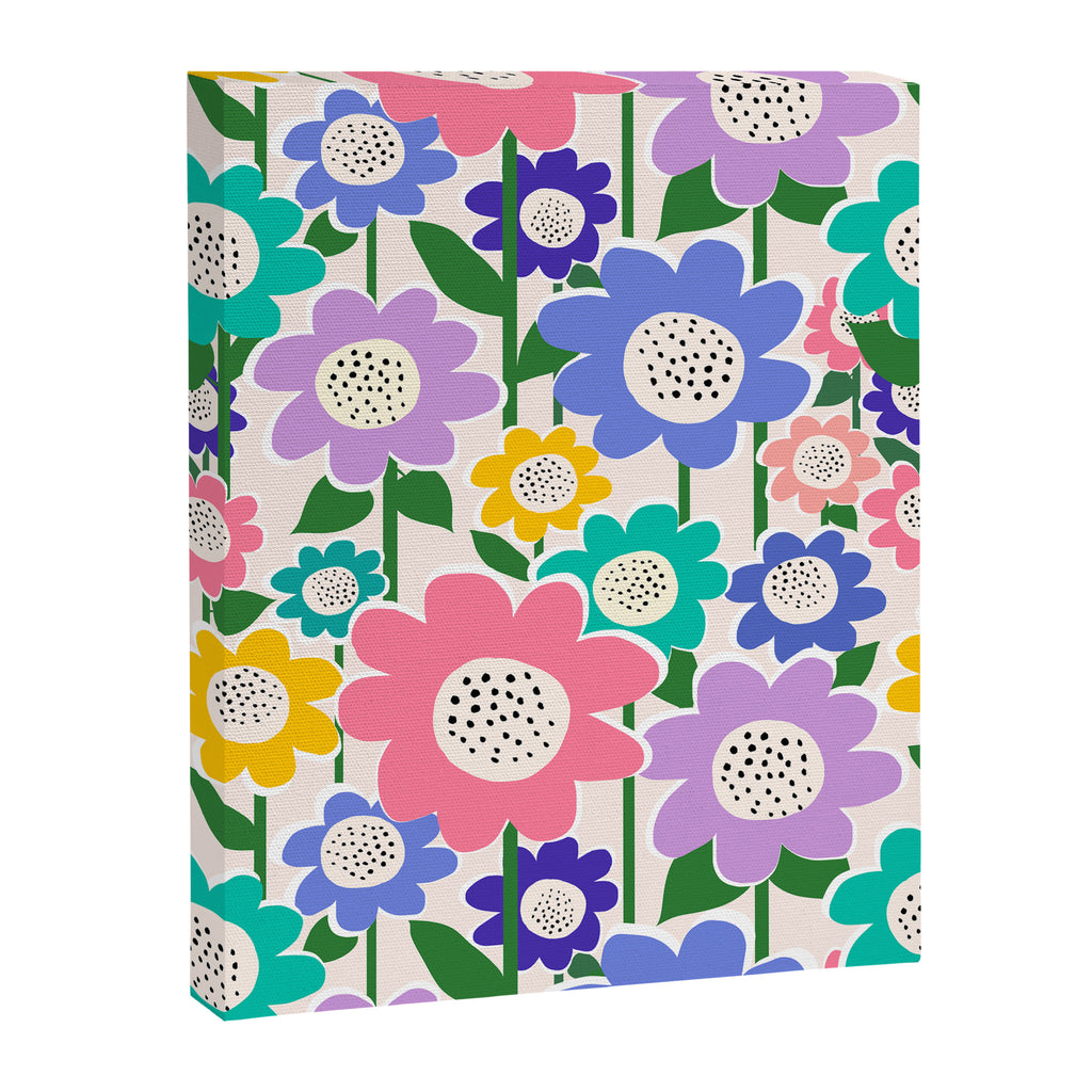 Flowerscape field - pastel Canvas Print Gallery Image 6