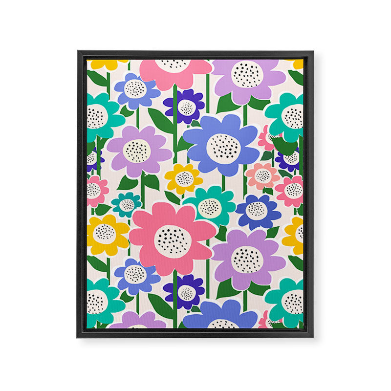Flowerscape field - pastel Framed Canvas Print Gallery Image 6