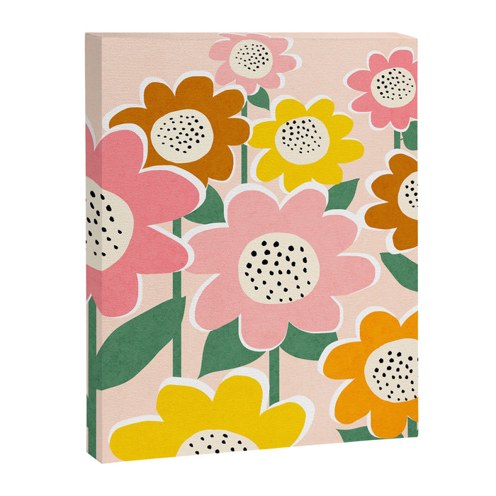 Flowerscape - peach Canvas Print Gallery Image 1