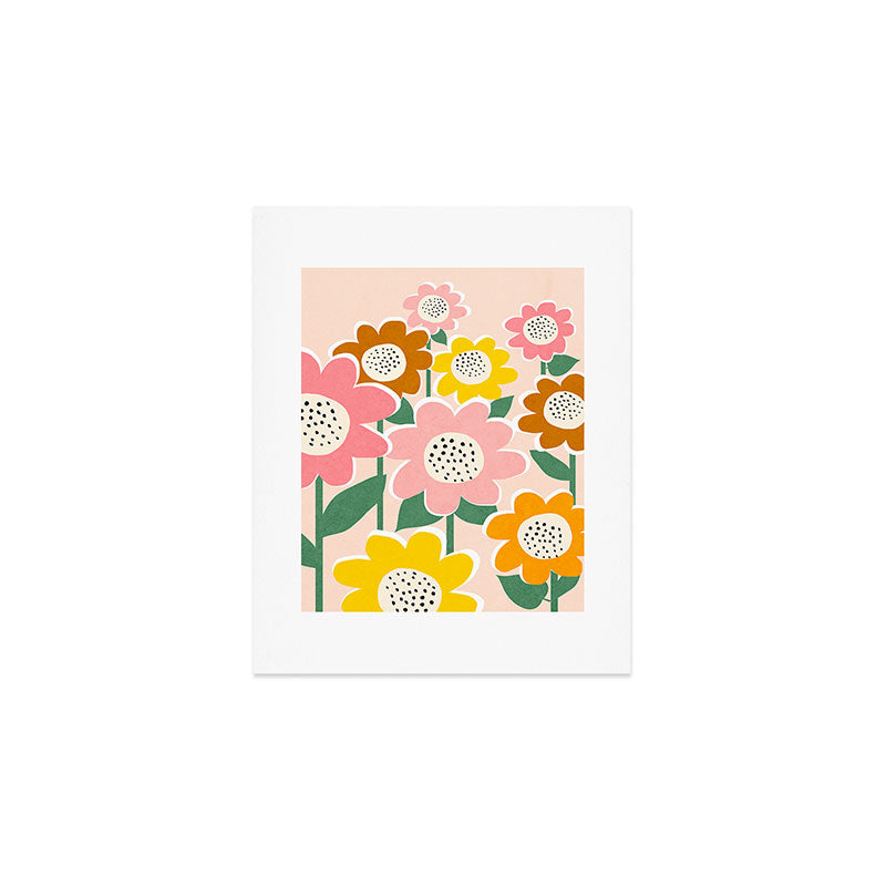 Flowerscape - peach Art Print Gallery Image 1