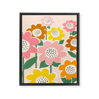 Flowerscape - peach Framed Canvas Print Gallery Image 6