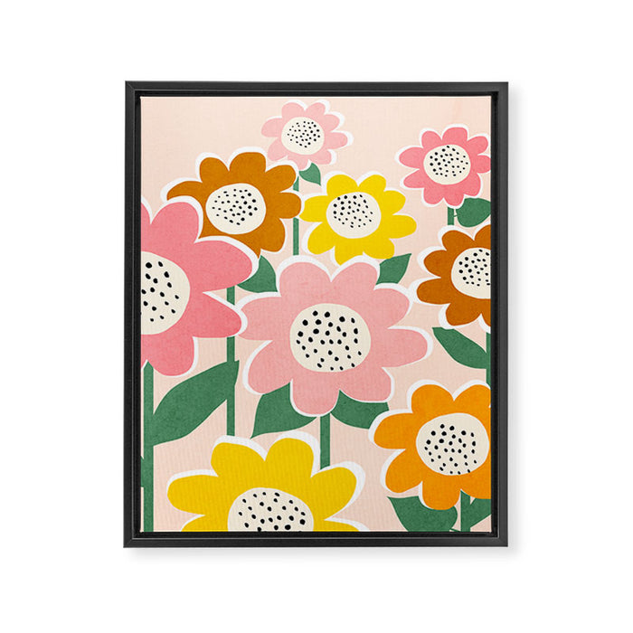 Flowerscape - peach Framed Canvas Print Gallery Image 1