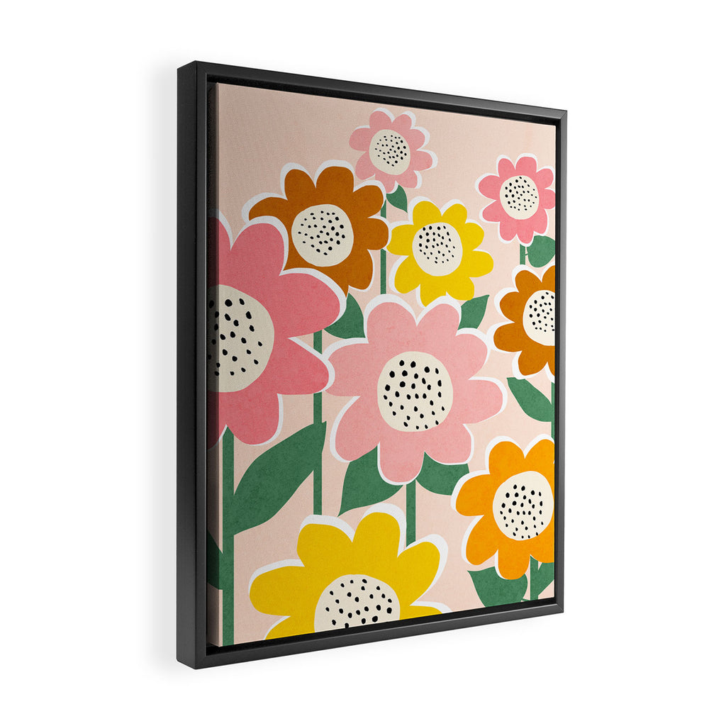 Flowerscape - peach Framed Canvas Print Gallery Image 2