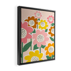 Flowerscape - peach Framed Canvas Print Gallery Image 2