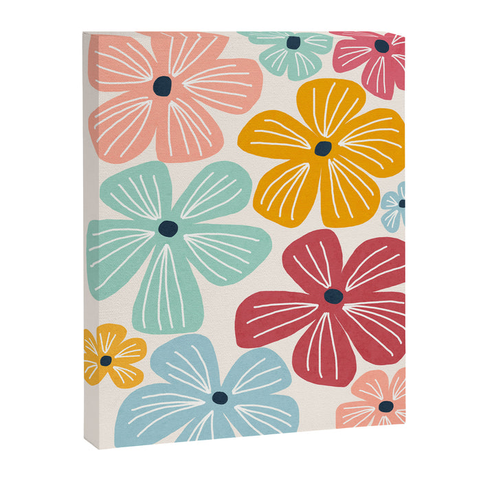 Frangipani flowers - bright Canvas Print Gallery Image 1