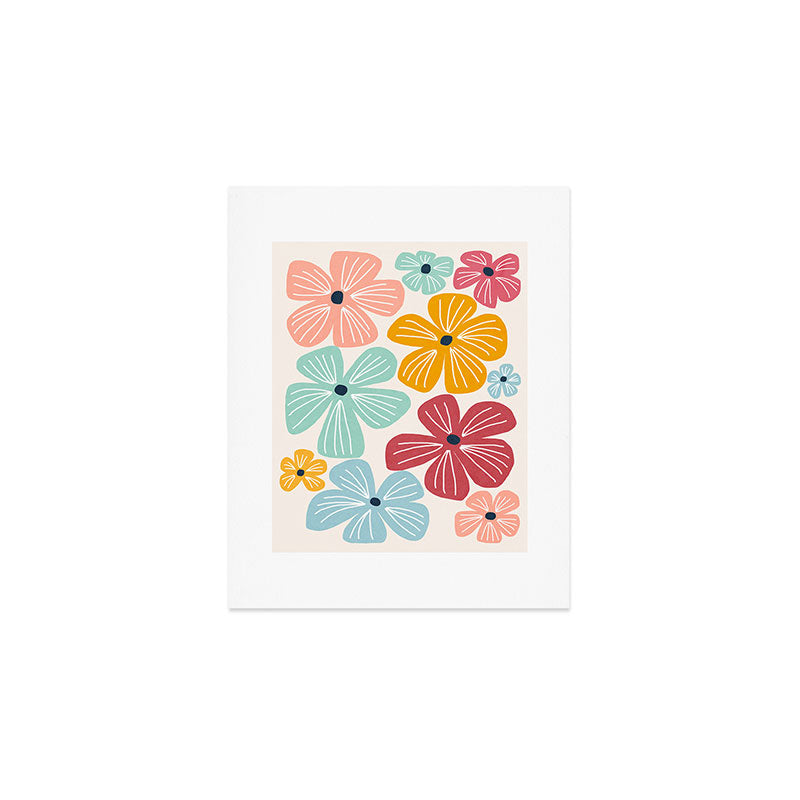 Frangipani flowers - bright Art Print Gallery Image 1
