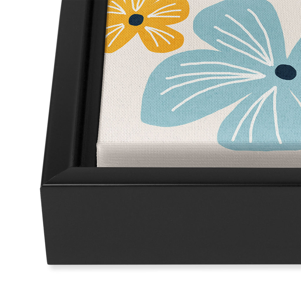 Frangipani flowers - bright Framed Canvas Print Gallery Image 3