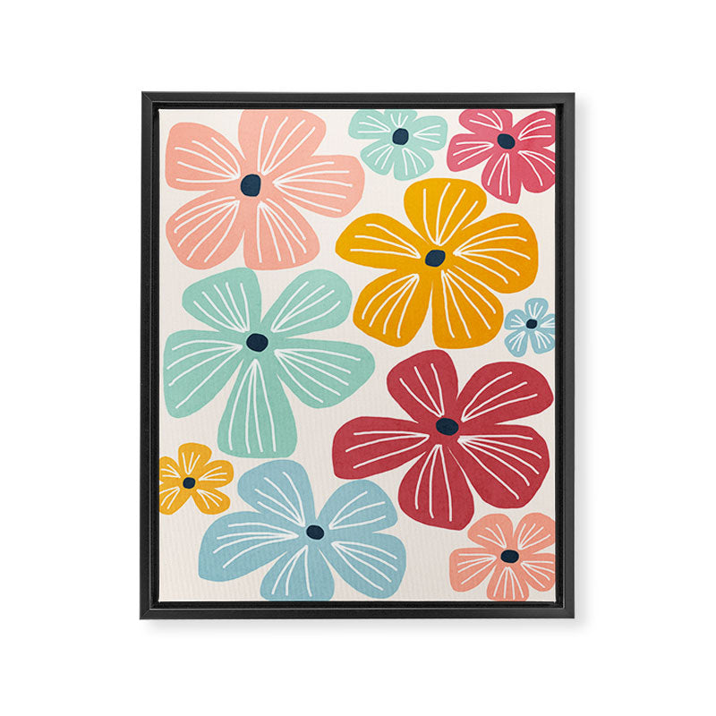 Frangipani flowers - bright Framed Canvas Print Gallery Image 6