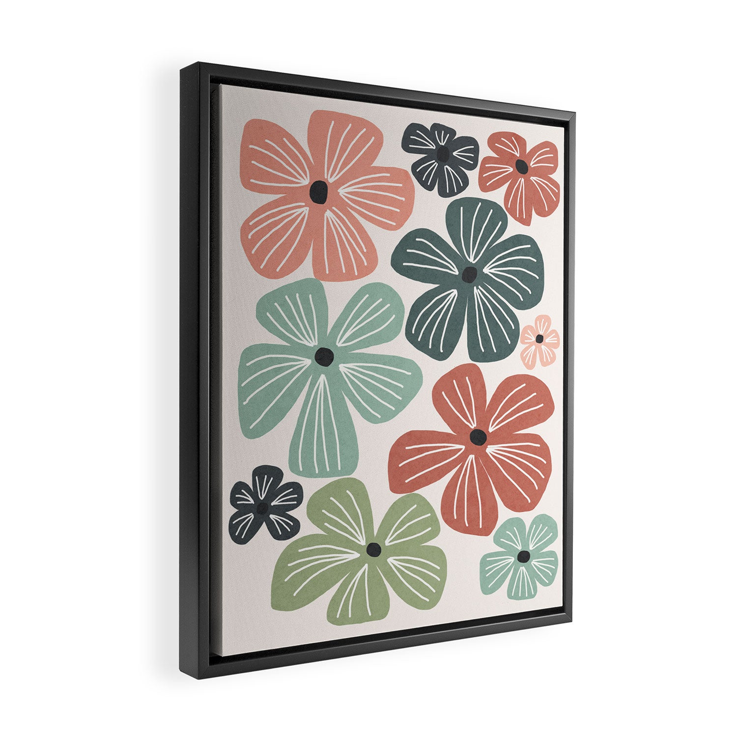 Frangipani flowers - earthy Framed Canvas Print Gallery Image 2
