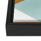 Geometrics - aqua & orange concrete Framed Canvas Print Gallery Image 3
