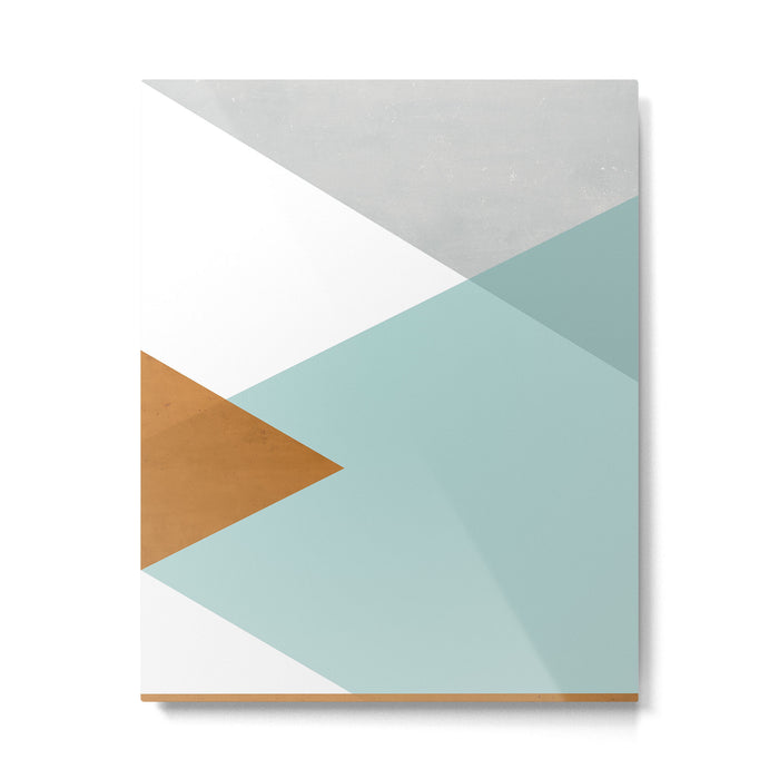 Geometrics - aqua & orange concrete Metal Print Gallery Image 1