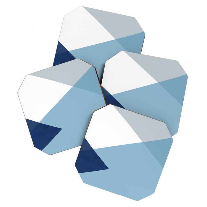 Geometrics - blues & concrete Coaster Gallery Image 1
