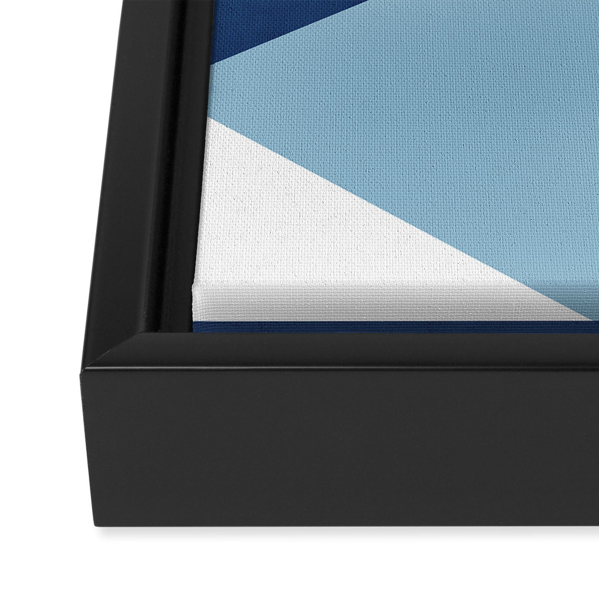 Geometrics - blues & concrete Framed Canvas Print Gallery Image 3