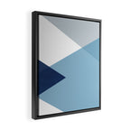 Geometrics - blues & concrete Framed Canvas Print Gallery Image 2