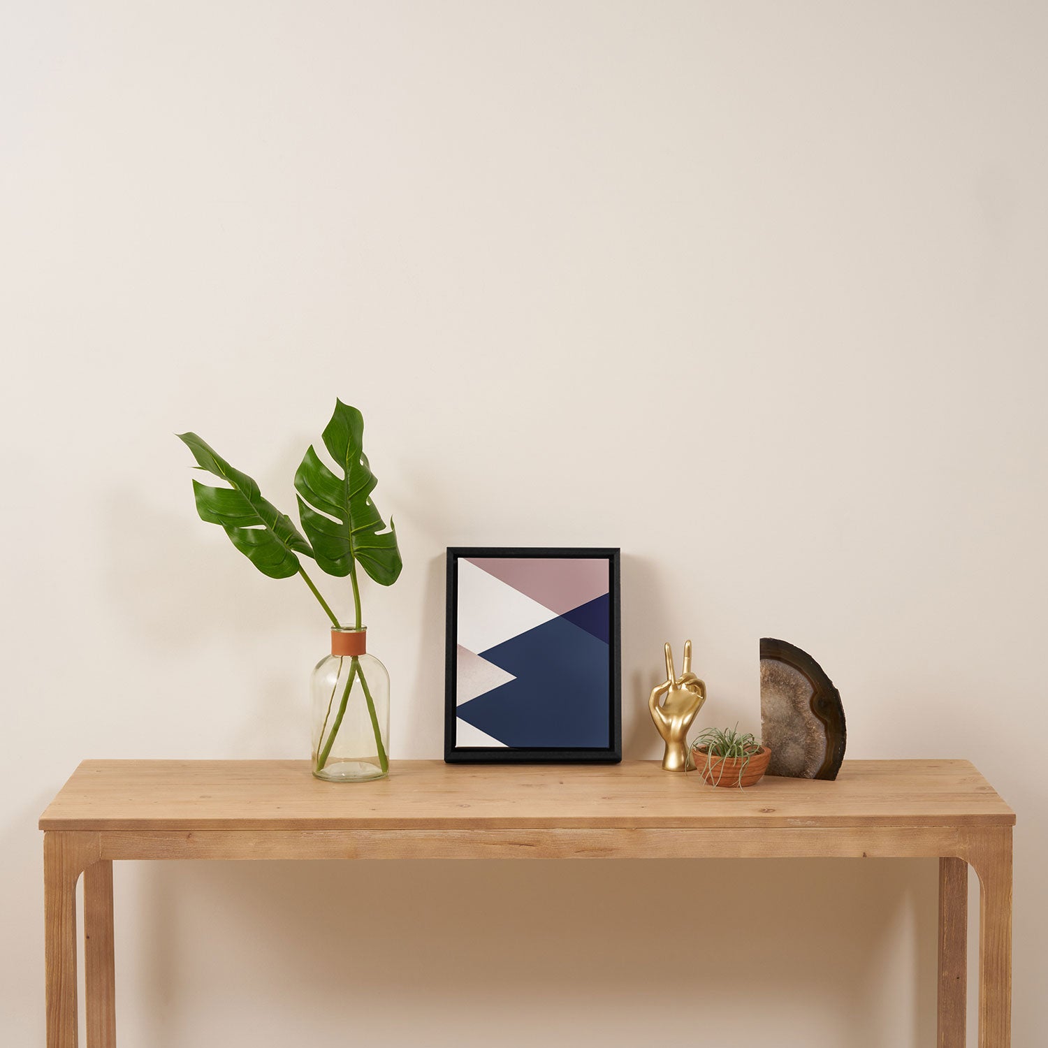 Geometrics - blush indigo rose gold Framed Canvas Print Gallery Image 4